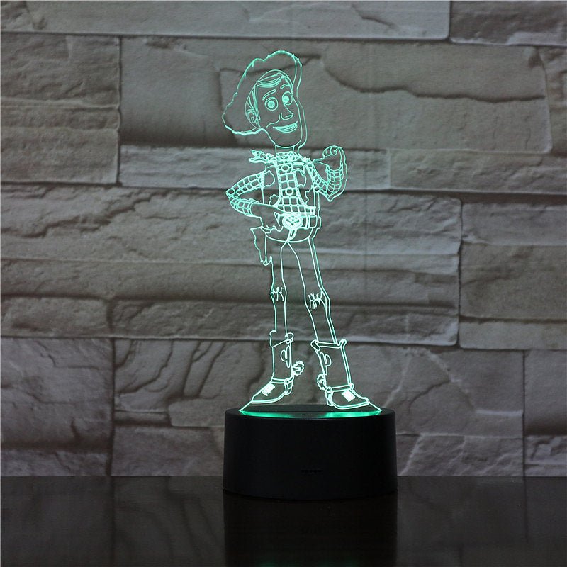 Woody Toy Story - 3D LED Night Light 7 Colours + Remote Control - Kustombox