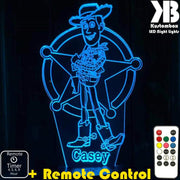 Woody Toy Story Personalised Name - 3D LED Night Light 7 Colours + Remote Control - Kustombox