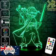 Yoda Jedi Master Star Wars - LED Night Light 7 Colours + Remote Control - Kustombox