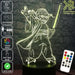 Yoda Jedi Master with Light Sabre Star Wars - LED Night Light 7 Colours + Remote Control - Kustombox